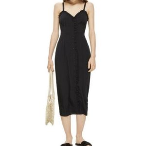 Topshop, black button up dress, women's US 6